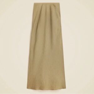 J. Crew Gwyneth Slip Skirt Linen Olive XS NWT